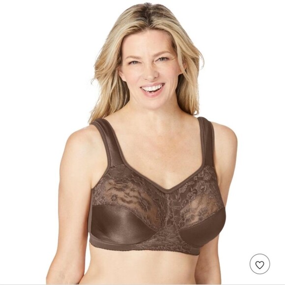 Other - 46DD Comfort Choice Bra Wireless Chocolate Easy Front Closer Enhancer Wireless